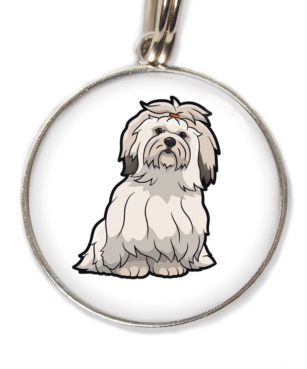 lhasa-apso-huisdierpenning-wit
