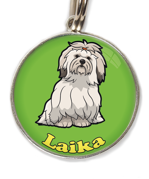 lhasa-apso-met-naam-los-huisdierpenning-groen