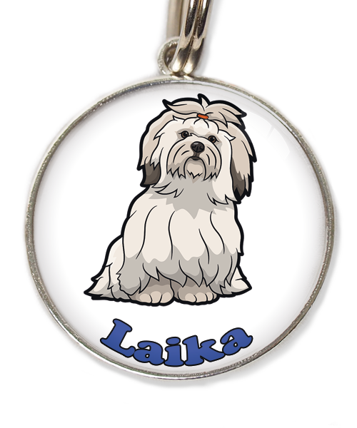 lhasa-apso-met-naam-los-huisdierpenning-wit
