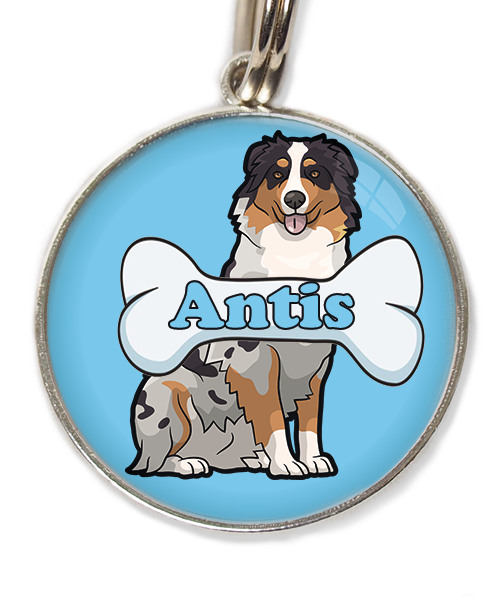 australian-sheperd-met-naam-been-huisdierpenning-lichtblauw