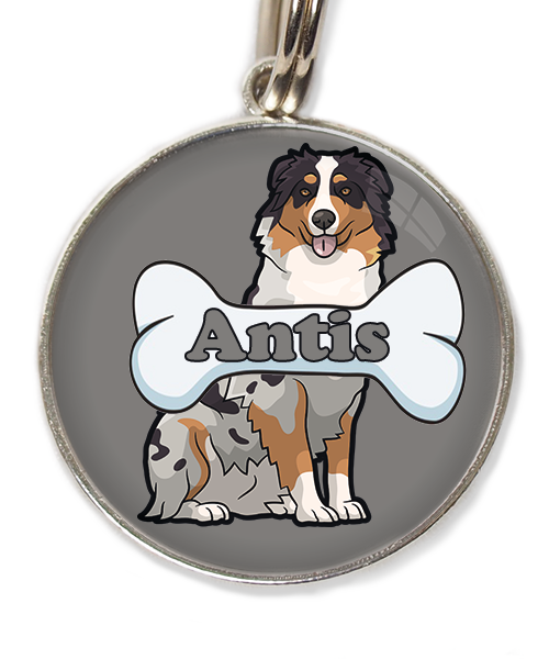 australian-sheperd-met-naam-been-huisdierpenning-lichtgrijs