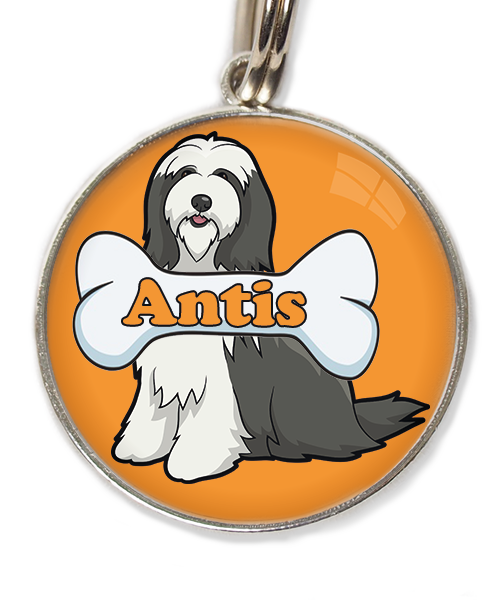 bearded-collie-met-naam-been-huisdierpenning-oranje