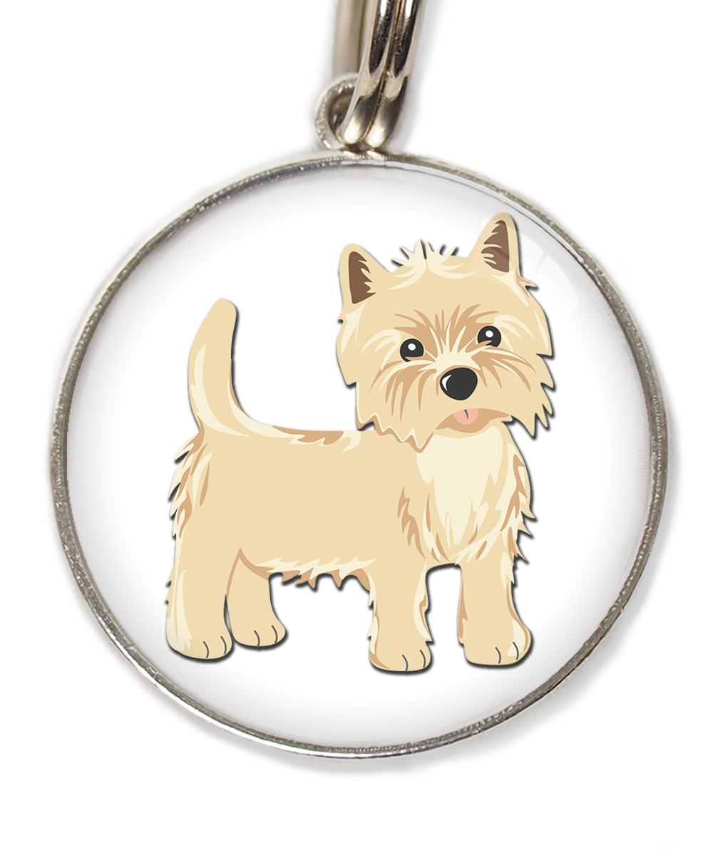 cairn-terrier-huisdierpenning-wit