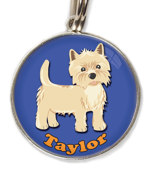 cairn-terrier-met-naam-los-huisdierpenning-blauw