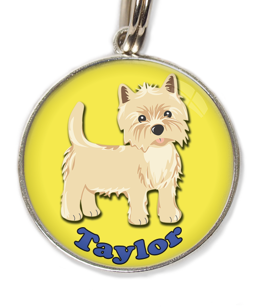 cairn-terrier-met-naam-los-huisdierpenning-geel