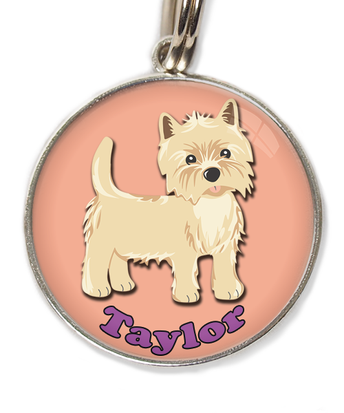 cairn-terrier-met-naam-los-huisdierpenning-peach