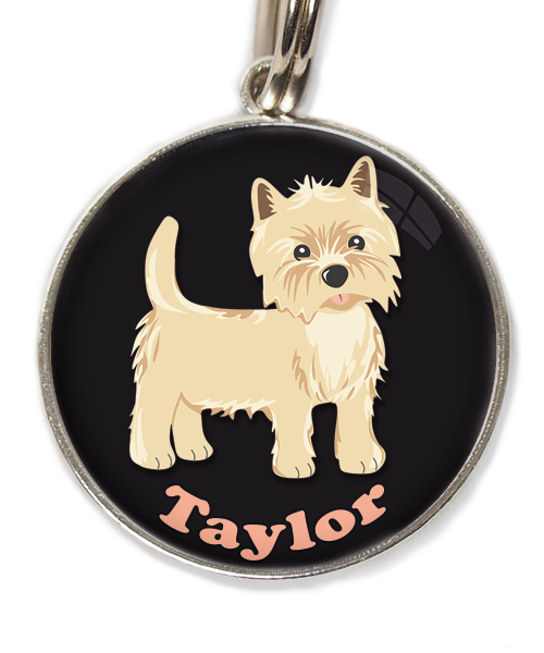 cairn-terrier-met-naam-los-huisdierpenning-zwart