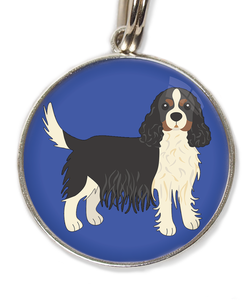 cavalier-king-charles-wit-zwart-huisdierpenning-blauw