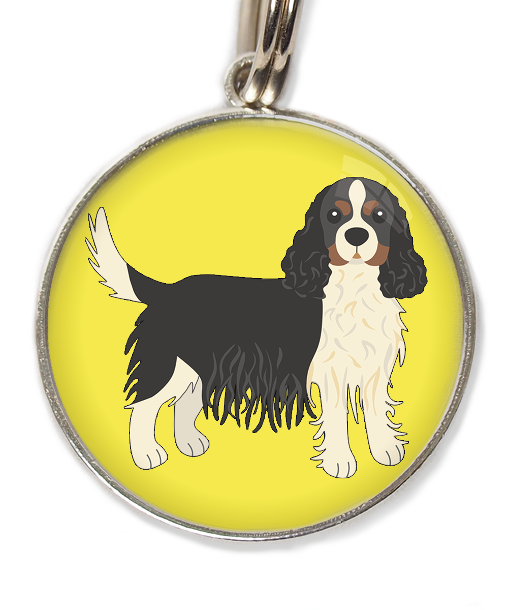 cavalier-king-charles-wit-zwart-huisdierpenning-geel