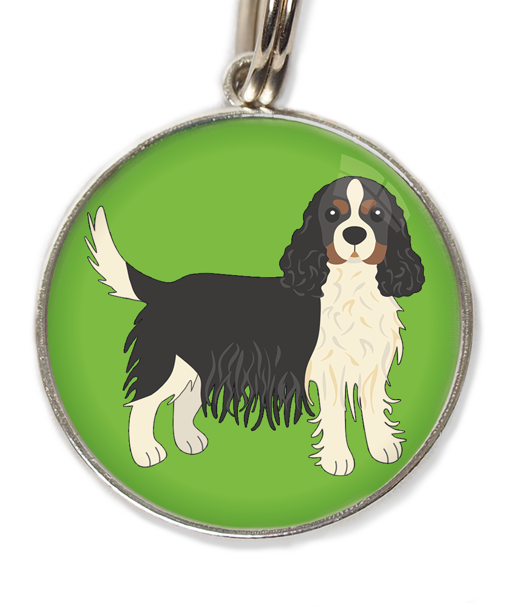 cavalier-king-charles-wit-zwart-huisdierpenning-groen