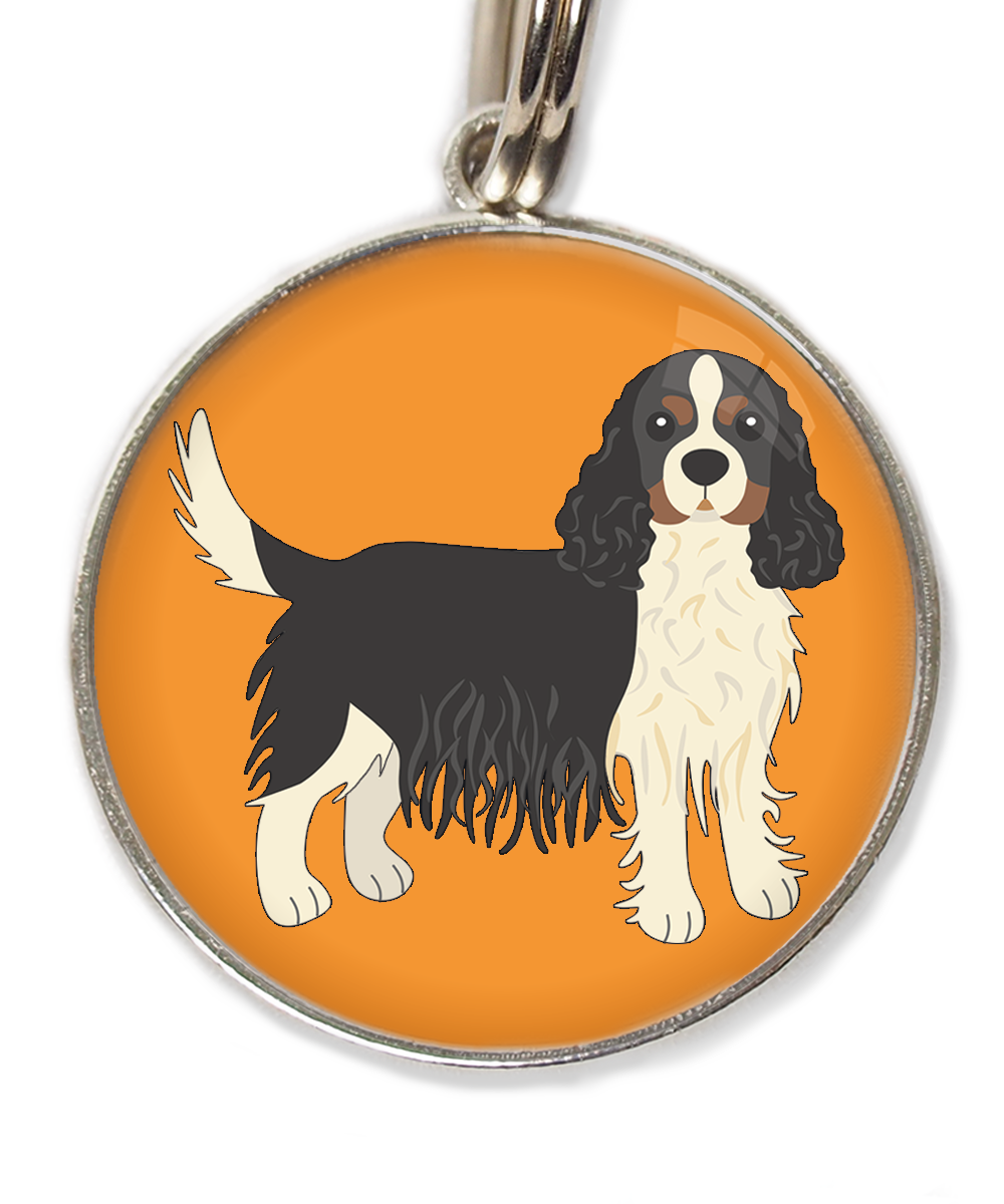 cavalier-king-charles-wit-zwart-huisdierpenning-oranje