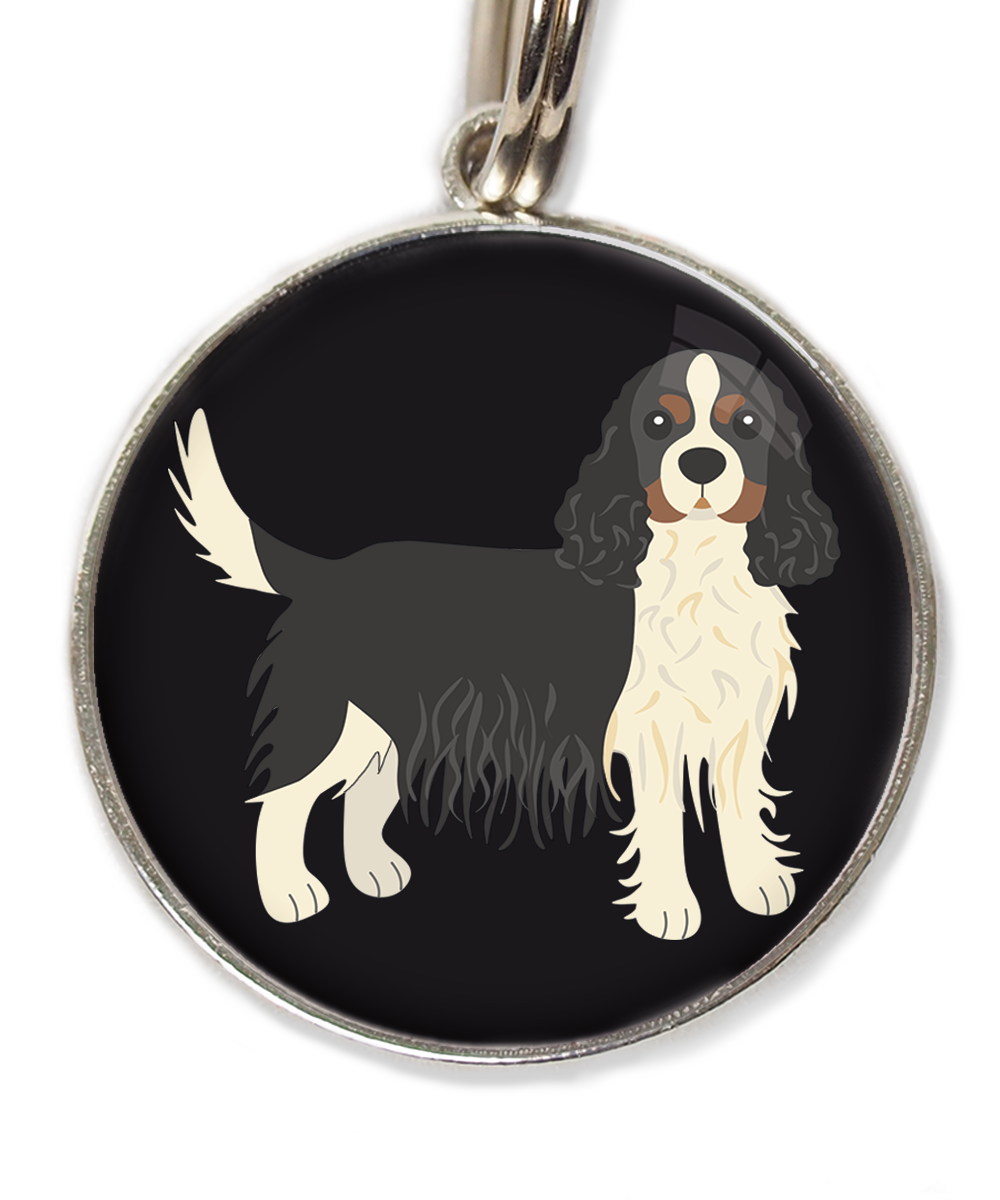 cavalier-king-charles-wit-zwart-huisdierpenning-zwart