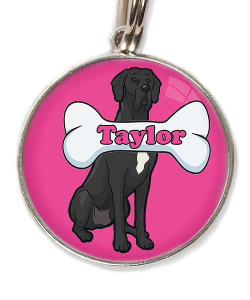 deense-dog-cartoon-met-naam-been-huisdierpenning-fushia-1