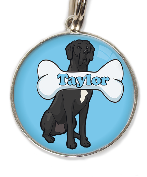 deense-dog-cartoon-met-naam-been-huisdierpenning-lichtblauw-1