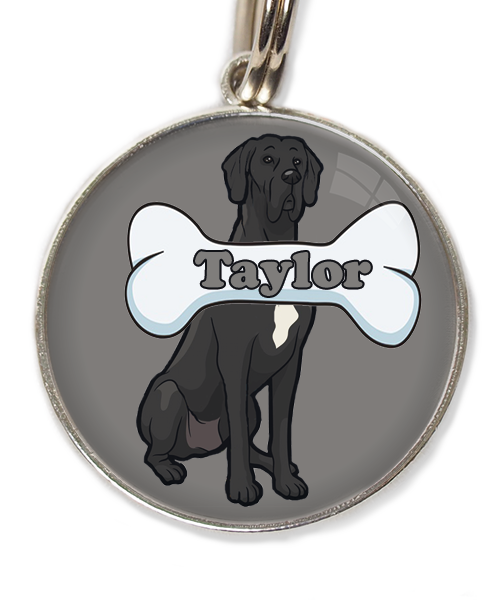 deense-dog-cartoon-met-naam-been-huisdierpenning-lichtgrijs-1