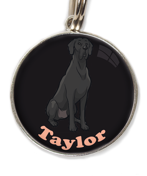 deense-dog-cartoon-met-naam-los-huisdierpenning-zwart