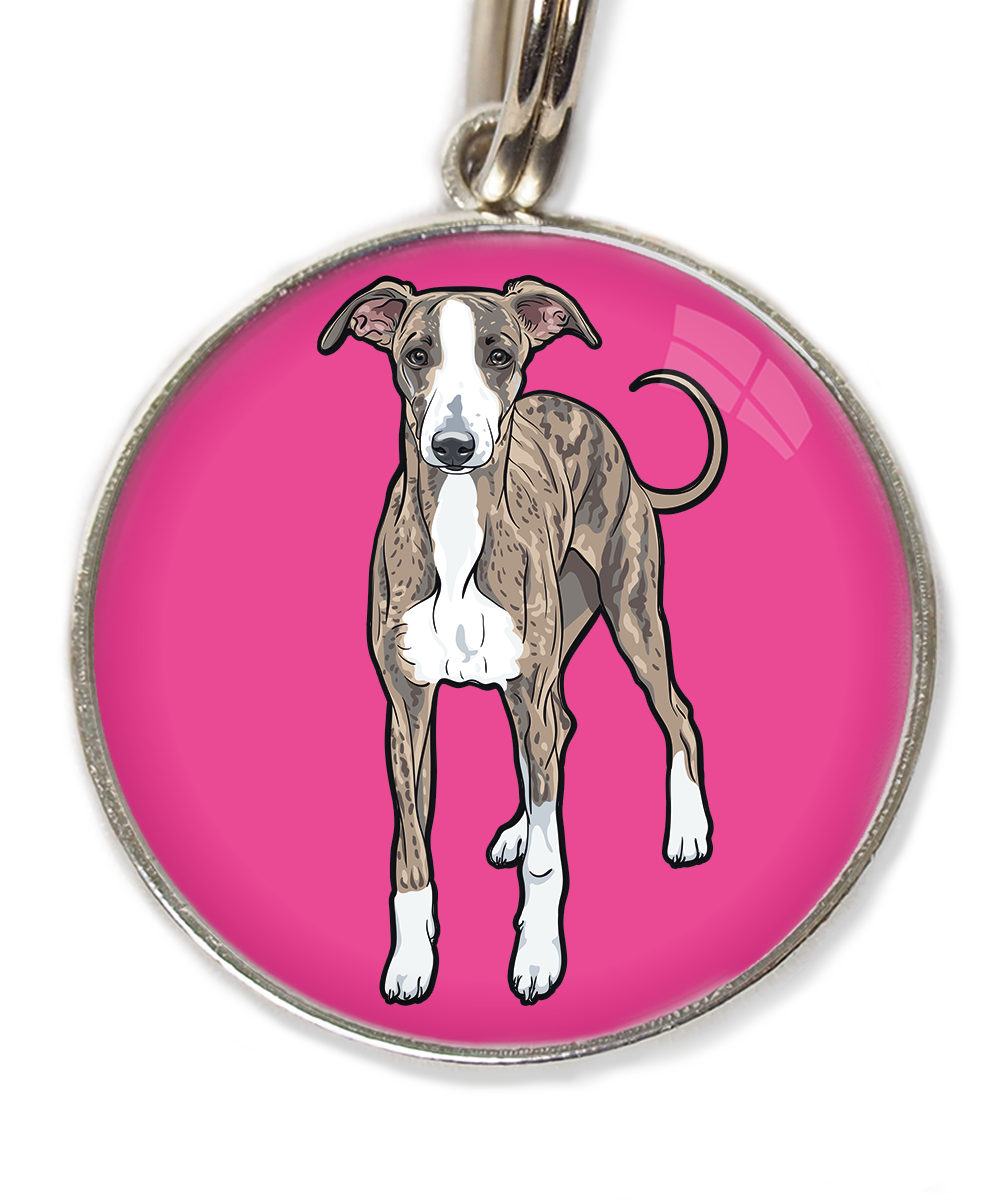 greyhound-huisdierpenning-fushia