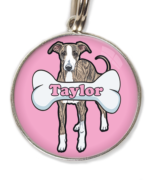 greyhound-met-naam-been-huisdierpenning-lichtroos