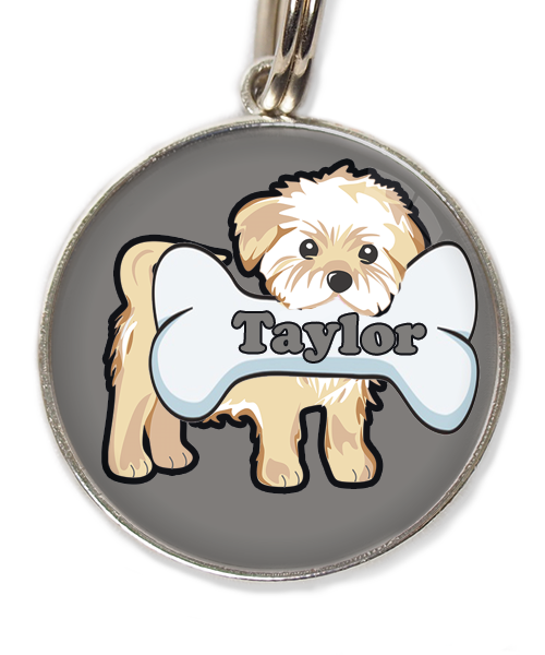 havanese-met-naam-been-huisdierpenning-lichtgrijs