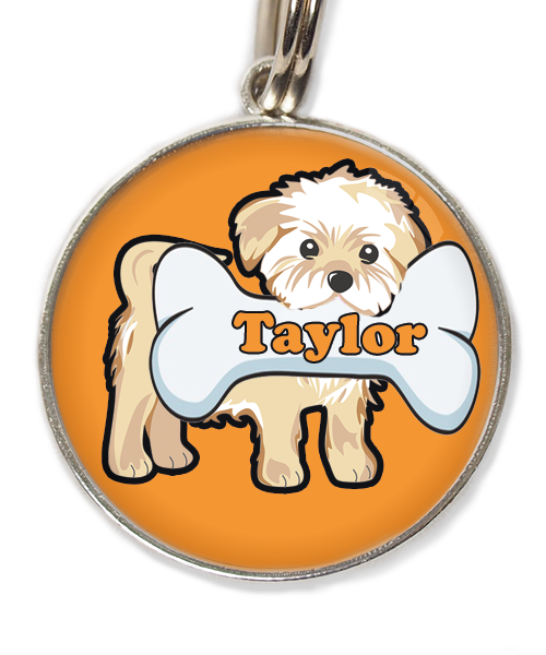 havanese-met-naam-been-huisdierpenning-oranje