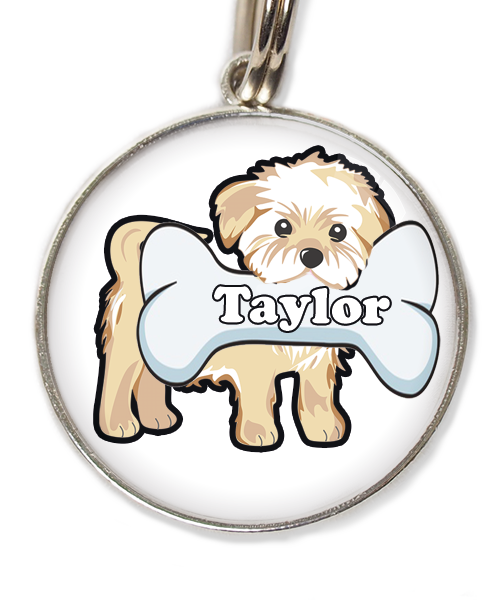 havanese-met-naam-been-huisdierpenning-wit