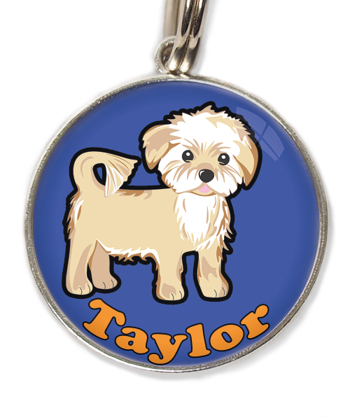 havanese-met-naam-los-huisdierpenning-blauw