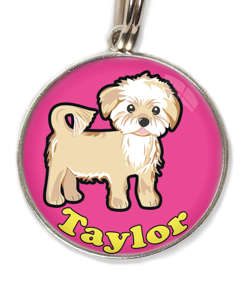 havanese-met-naam-los-huisdierpenning-fushia