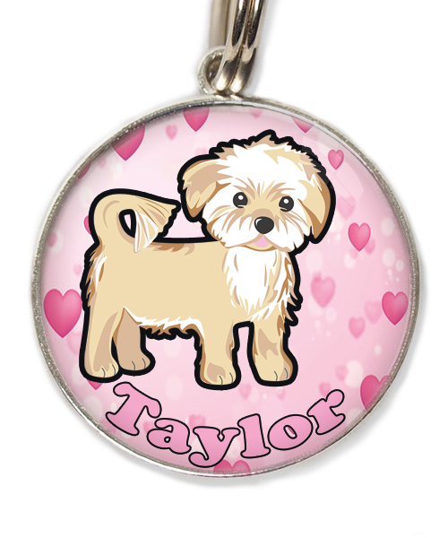 havanese-met-naam-los-huisdierpenning-hartjes