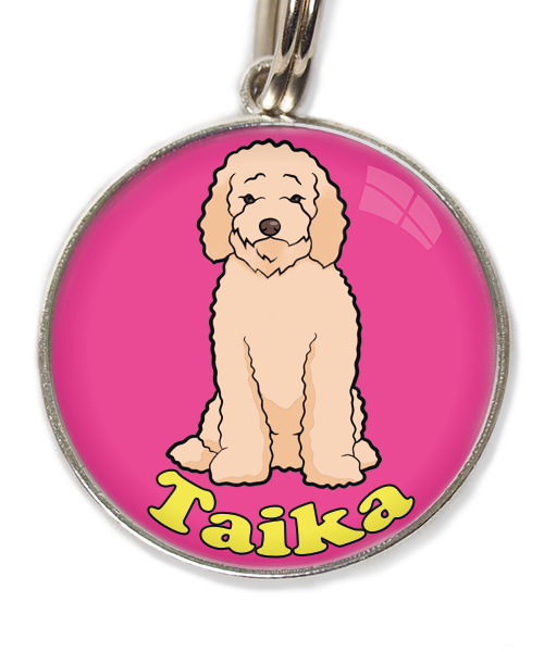 labradoodle-met-naam-los-huisdierpenning-fushia