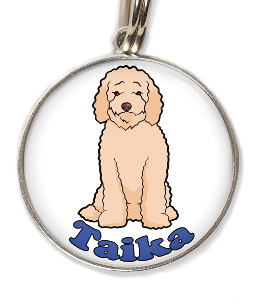 labradoodle-met-naam-los-huisdierpenning-wit