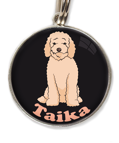 labradoodle-met-naam-los-huisdierpenning-zwart