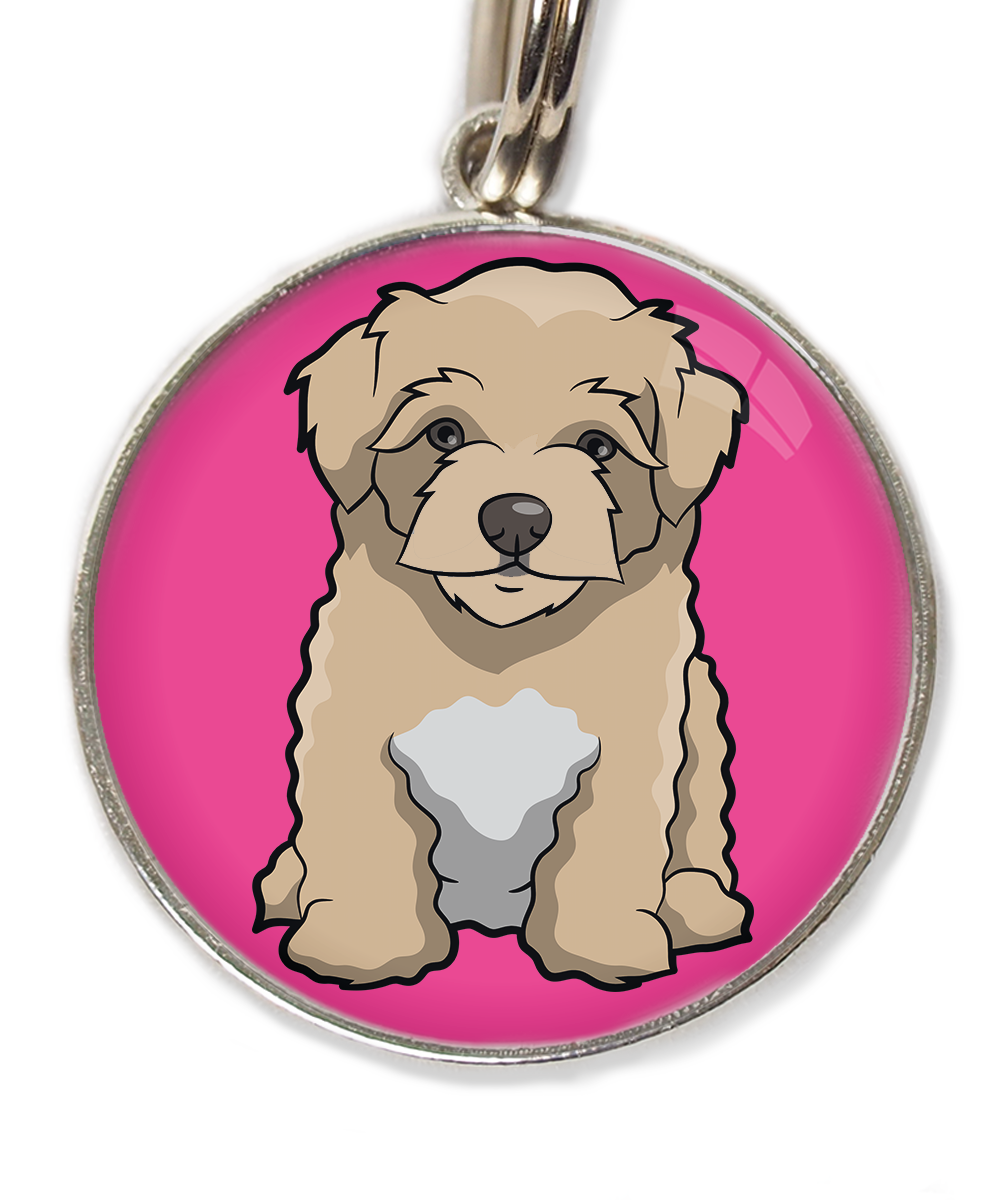 maltipoo-beige-huisdierpenning-fushia-2