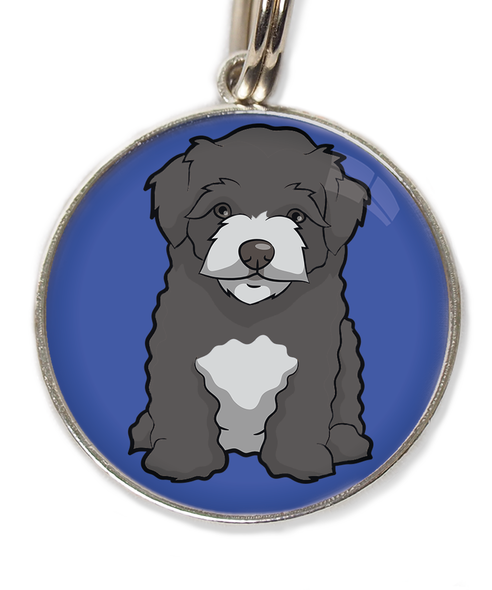 maltipoo-zwart-huisdierpenning-blauw