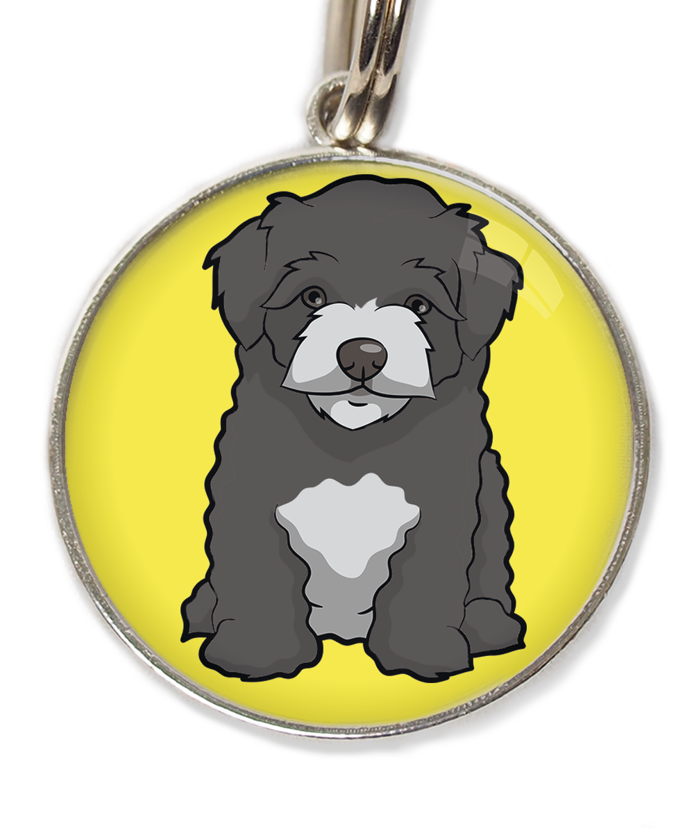 maltipoo-zwart-huisdierpenning-geel