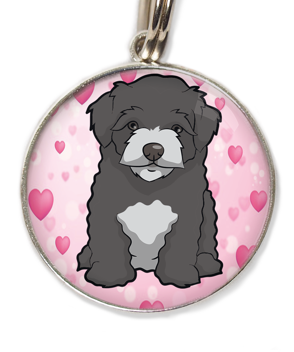 maltipoo-zwart-huisdierpenning-hartjes