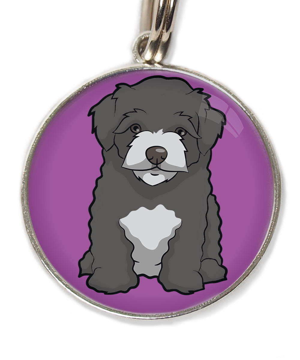 maltipoo-zwart-huisdierpenning-lilla