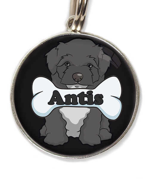 maltipoo-zwart-met-naam-been-huisdierpenning-zwart-1