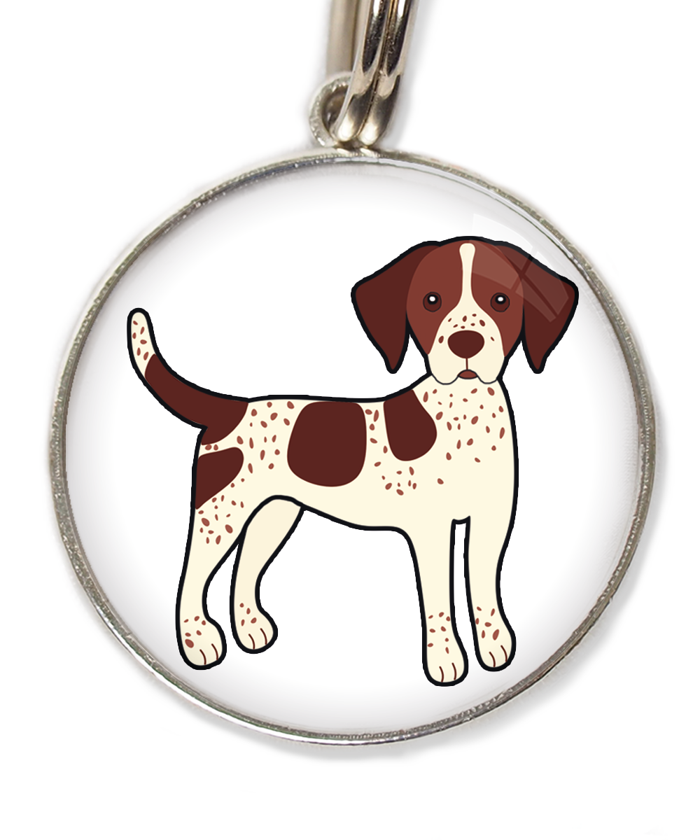 pointerbruinpsd-huisdierpenning-wit