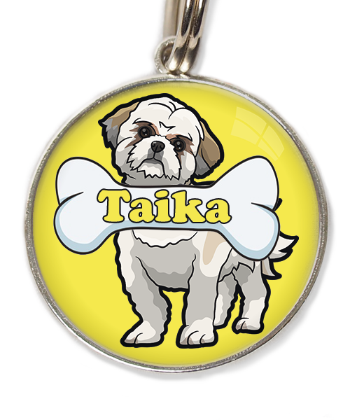 shih-tzu-met-naam-been-huisdierpenning-geel