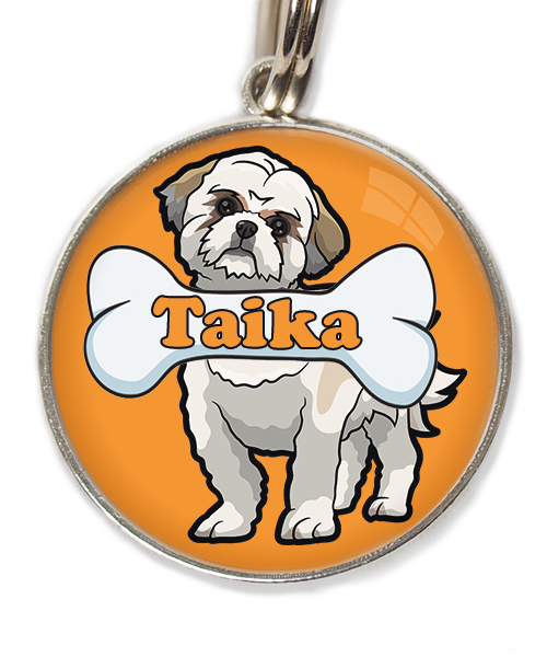 shih-tzu-met-naam-been-huisdierpenning-oranje
