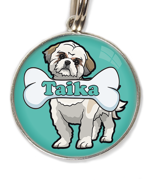 shih-tzu-met-naam-been-huisdierpenning-turquoise