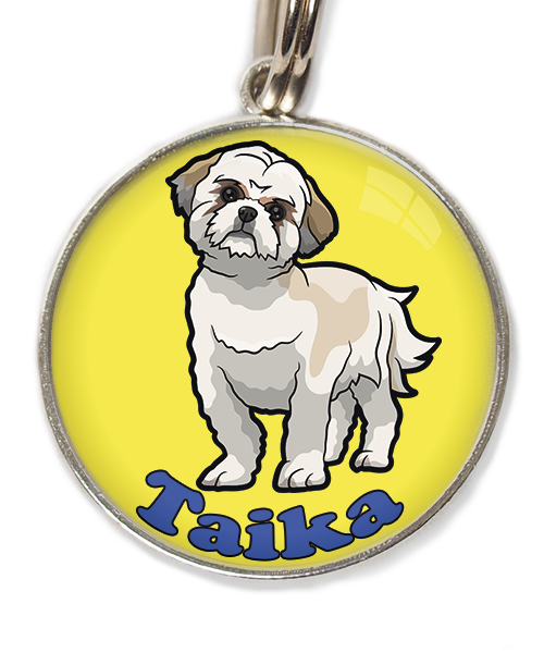 shih-tzu-met-naam-los-huisdierpenning-geel