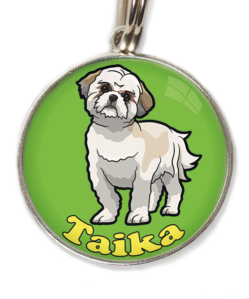 shih-tzu-met-naam-los-huisdierpenning-groen