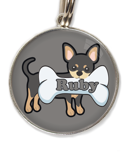 zwarte-chihuahua-2-met-naam-been-huisdierpenning-lichtgrijs