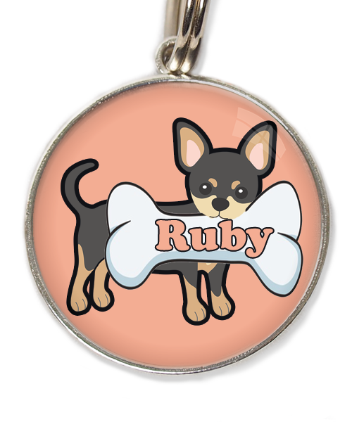 zwarte-chihuahua-2-met-naam-been-huisdierpenning-peach