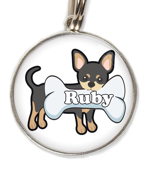 zwarte-chihuahua-2-met-naam-been-huisdierpenning-wit