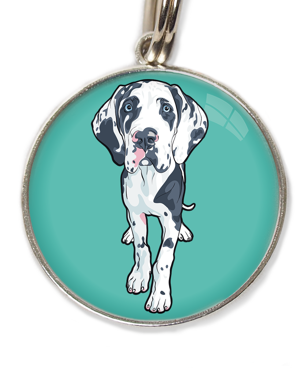 deense-dog-gevlekt-freepik-huisdierpenning-turquoise