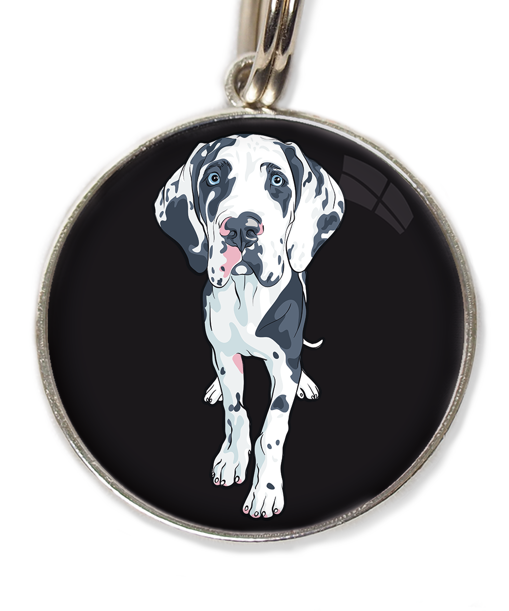 deense-dog-gevlekt-freepik-huisdierpenning-zwart