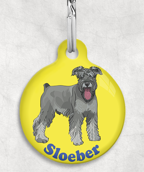 schnauzer-Naam-Los-huisdierpenning-geel