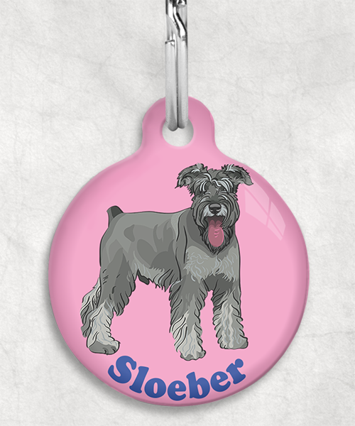 schnauzer-Naam-Los-huisdierpenning-lichtroze